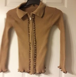 Ceine Women Brown Zippered Sweater